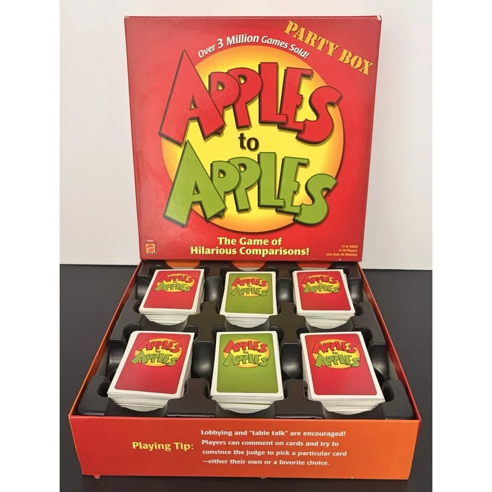 Mattel Apples to Apples Family Party Box The Game of Hilarious Comparisons Cards